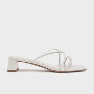 Charles & Keith Strappy Toe Ring Sandals - White